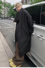 港风行走的大棉被设计棉衣男过膝中长款棉衣男ZC77110P135控198，男装棉衣，星座227-7