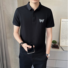 男装Polo衫夏季2025新款短袖翻领刺绣t恤男C317-1853-P55，男装T恤，电商C317