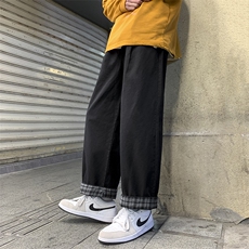 K501-P45春夏新款格子休闲裤男士大码宽松直筒裤子时尚控58，男装休闲裤，电商B280-1（原A049）