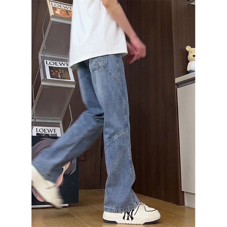 春季潮流百搭休闲直筒牛仔裤美式宽松男款阔腿休闲裤K502-P60控78,男装休闲裤,星座218-5