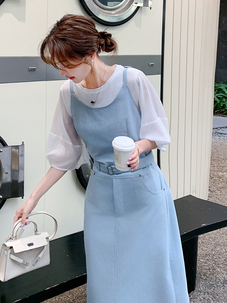 新款2025年夏季两件套背带裙P165K239,女装套装/套裙,浙宝220A