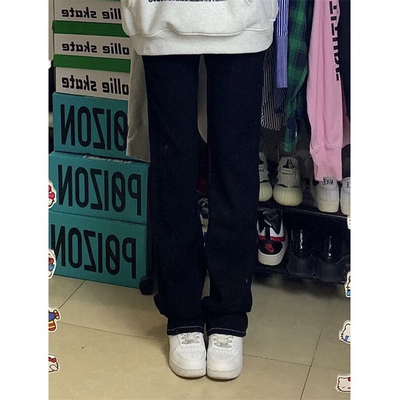 自家图，复古黑色牛仔裤男秋冬微喇叭cleanfit裤子KZA35-P53,男装牛仔裤,星座1007（原301D）