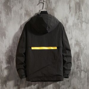 2021春秋季新日系水泥墙大码男工装大口袋连帽外套夹克J980-P75图片