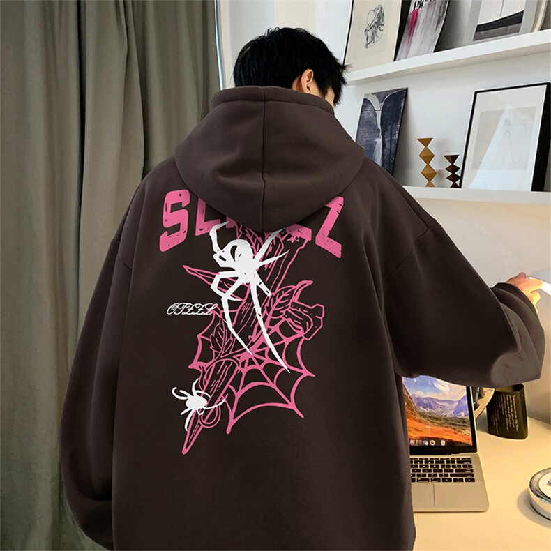 抖音得物供货可提供视频秋冬重磅美式宽松连帽卫衣DL1902,男装卫衣,电商A486