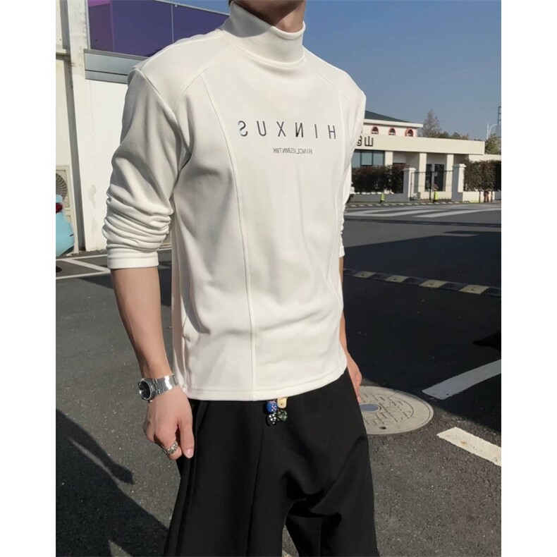秋冬宽松休闲德绒长袖T恤打底衫XZ808B-WH113-特P23,男装T恤,星座808B
