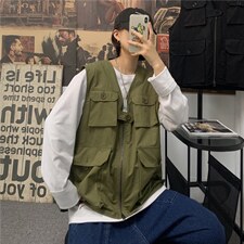 工装机能风背心马甲男ins港风外套薄款潮牌嘻哈马夹外套M2005-p33，男装背心/马甲，星座1008-2