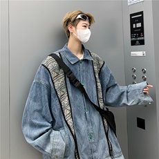 新款复古水洗民族牛仔外套潮牌男春秋款高级感古着夹克JK8602，男装夹克，星座1116A-1（原606A）