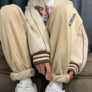 2022雪尼尔裤子冬季休闲直筒宽松束脚长裤313A-1-NK69-P65 控78图片
