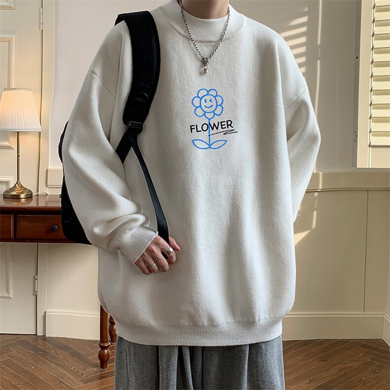 控68半高领毛衣男士大码针织衫男毛线衣男 M18274-P45 加绒款-P65图片