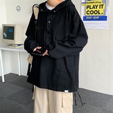 秋季纯潮复古休闲连帽工装外套港风潮牌ins宽松夹克W1430-P50，男装夹克，星座512-4