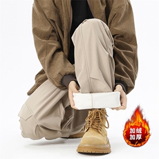 冬季机能速干工装伞兵裤加绒运动直筒阔腿裤男5D2117-TP30不，男装工装外套，电商A102