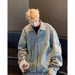 CL9062-P68 美式复古牛仔外套男春秋季潮牌水洗宽松休闲夹克图片