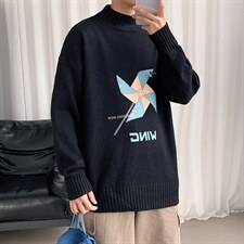 M18112-P45半高领毛衣男士大码针织衫男毛线衣男线衫,男装针织衫/毛衣,电商A040