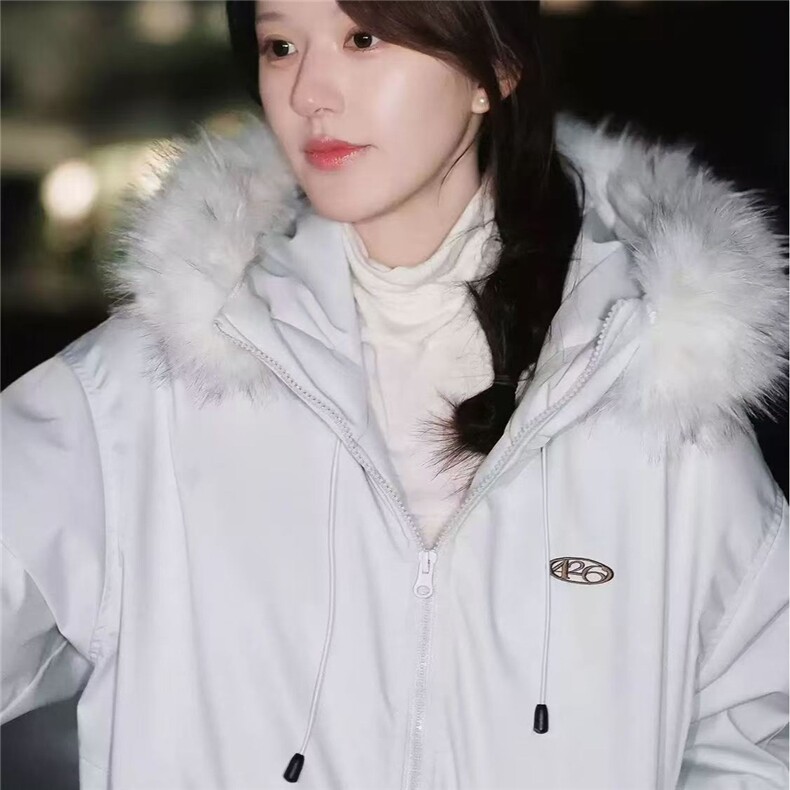 赵露思同款大毛领派克羽绒棉服女新款冬季厚工装棉袄B68-P88,男装棉衣,星座910-1