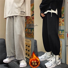 2023秋冬舒适港风休闲百搭卫裤WK01-1特批23-加绒特批30，男装休闲裤，星座718-1