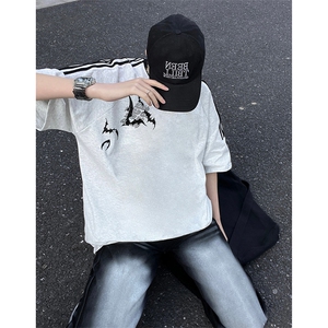 量大优供抖音视频 支持得物品质配合二开 美式三条杠短袖t恤ZD118图片