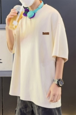 美式休闲风短袖T恤男女宽松简约百搭圆领宽松型上衣T3388-特价P22，男装T恤，电商A007