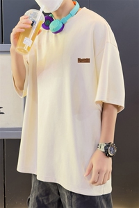 美式休闲风短袖T恤男女宽松简约百搭圆领宽松型上衣T3388-特价P22图片
