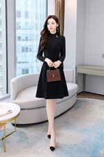 现货，加绒针织拉毛呢料连衣裙，女装连衣裙，金典明美