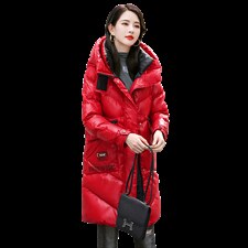 2022年冬季新款简约优雅气质时尚休闲中长款保暖舒适连帽棉衣，女装棉衣/棉服，依如秀(原杭风阁)