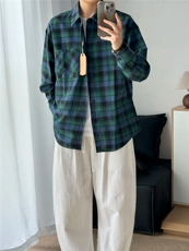 长袖格子衬衫1302-GC48-P35成分100棉，男装衬衫，星座1302