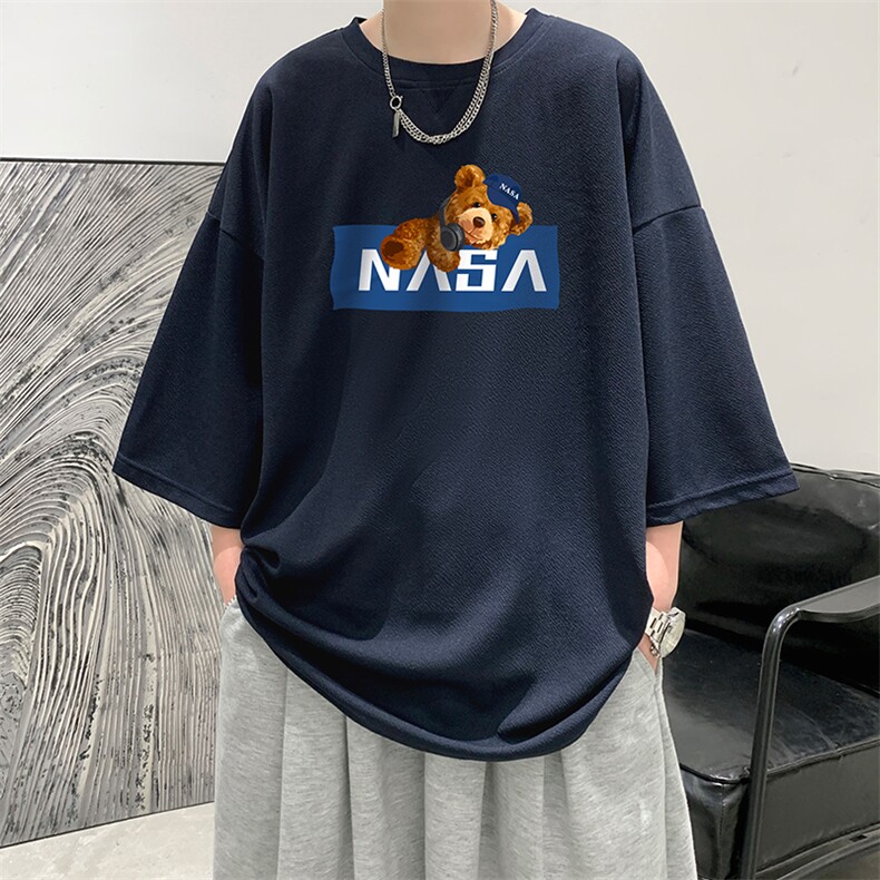 Q11247-P30NASA春夏季七分袖t恤男大码五分袖男短袖中袖大皂风,男装T恤,电商A040