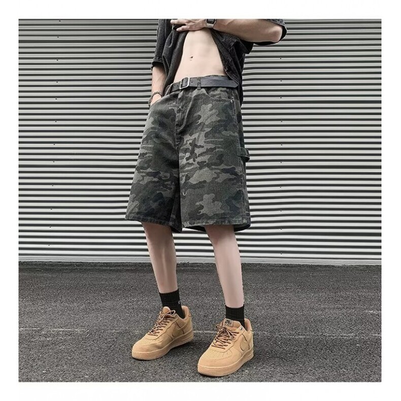 夏季男士迷彩五分裤沙滩短裤时尚休闲宽松大码直筒DK245,男装牛仔裤,星座1013