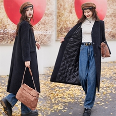 长款过膝羽绒服女2023年冬季新款女装时尚高端90白鸭绒保暖外套，女装羽绒服，众宇琦