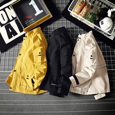 2021春秋季新日系大码潮流男大口袋休闲工装夹克外套J963-P65，男装夹克，电商A001
