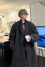 8XL-M90白鸭绒！特大码羽绒服日系绒面长款棉衣男YRFC03P268，男装羽绒服，电商D206-1