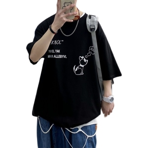 夏季短袖t恤男港风潮流打底衫男A210-A8321-P25控38图片