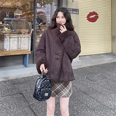 2025冬季羊羔毛女士精品皮草宽松型，女装皮草，2C120
