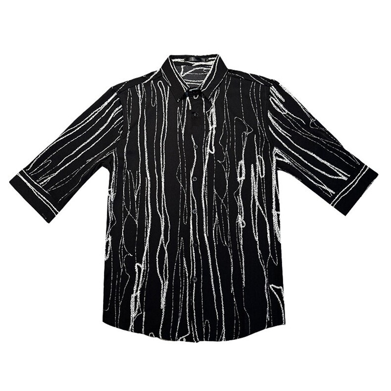 CS9901-P58控88冰丝五分中袖衬衫时尚新衣服2025新款夏季短袖衬衣,男装T恤,星座102A（原电商D309-1）