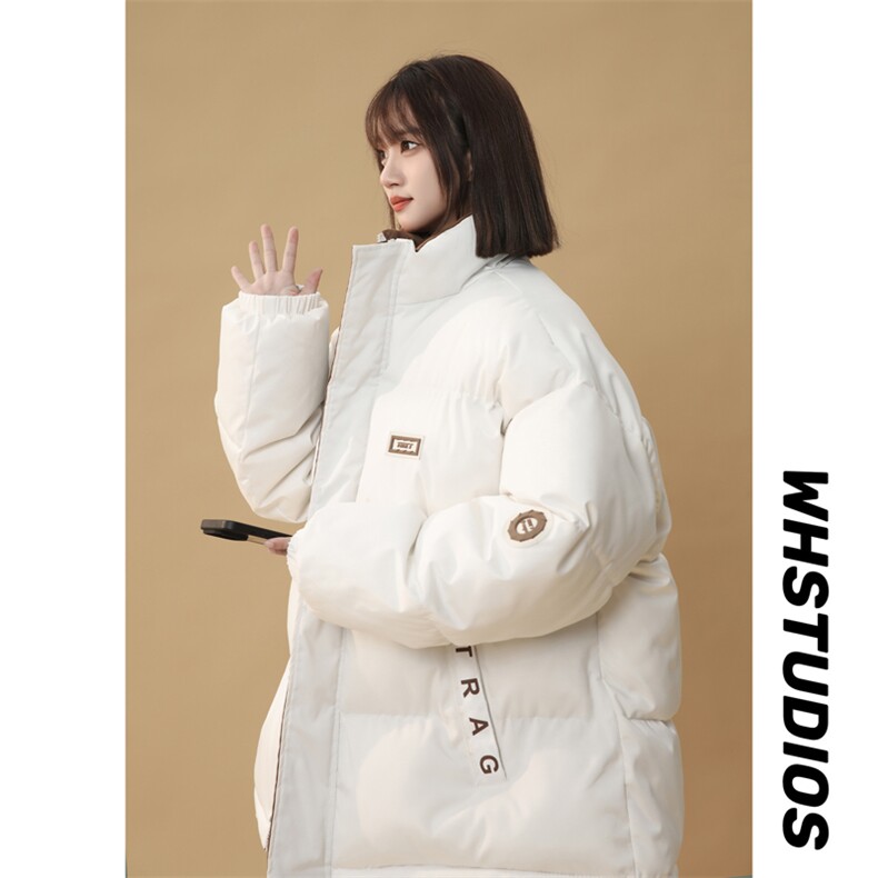 2025中性棉衣男女棉服皮标小牛津防水面料撞色棉袄面包服1609-P75图片