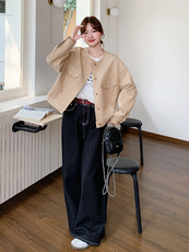 工装麂皮绒短外套女春秋2025新款减龄独特超好看上衣开春穿搭休闲，女装短外套，浙宝192（原082）