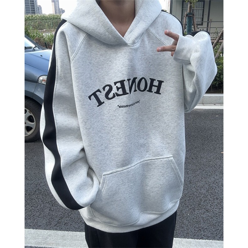 秋季新款连帽卫衣男宽松休闲拼色刺绣外套中性衣服W121-P65控98,女装短外套,星座209-2