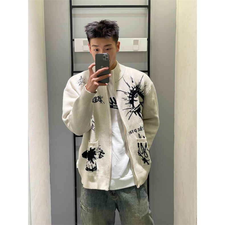 【有货】 手稿开衫毛衣外套男情侣针织衫线衣5504CC-特P58图片