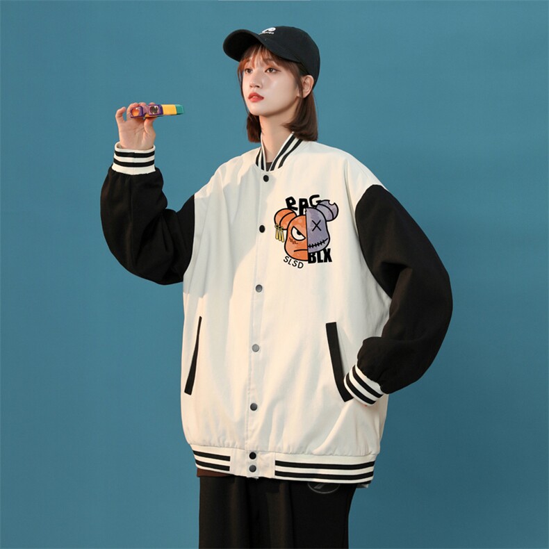 中性风 春秋季情侣棒球服男女休闲夹克女时尚外套男BQF294-P50图片