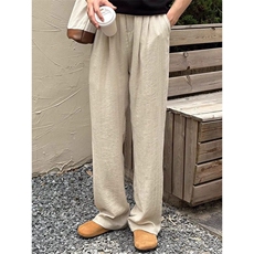 现货亚麻直筒休闲裤男士阔腿裤韩系通勤cleanfit穿搭K06030特P45，男装休闲裤，星座1004（原星座815-3）