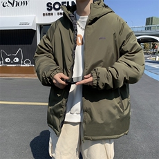 美式高街pu皮棉服男冬季痞帅宽松面包服外套潮牌设计感棉衣，男装棉衣，星座716-2