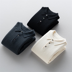 秋冬季新款舒适时尚百搭男士POLO领羊绒打底衫男装，男装羊绒套衫，江帆羊绒