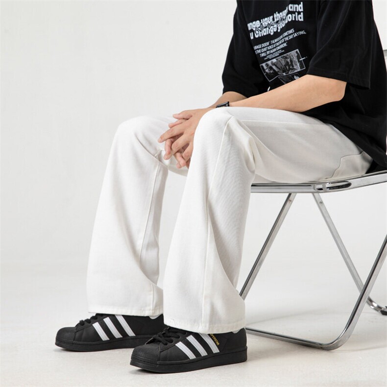 春秋白色简约百搭直筒宽松牛仔裤男潮休闲长裤NZ00548/P35加绒P45图片