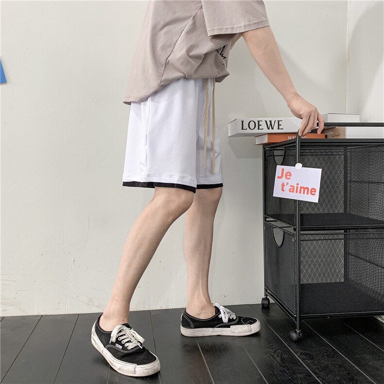 LK32059-P30小雏菊假两件运动短裤男大码五分裤男沙滩裤男港风,男装休闲裤,电商A040A
