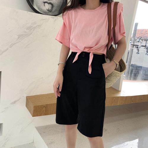 绑带垫肩t，女装，XTZ style