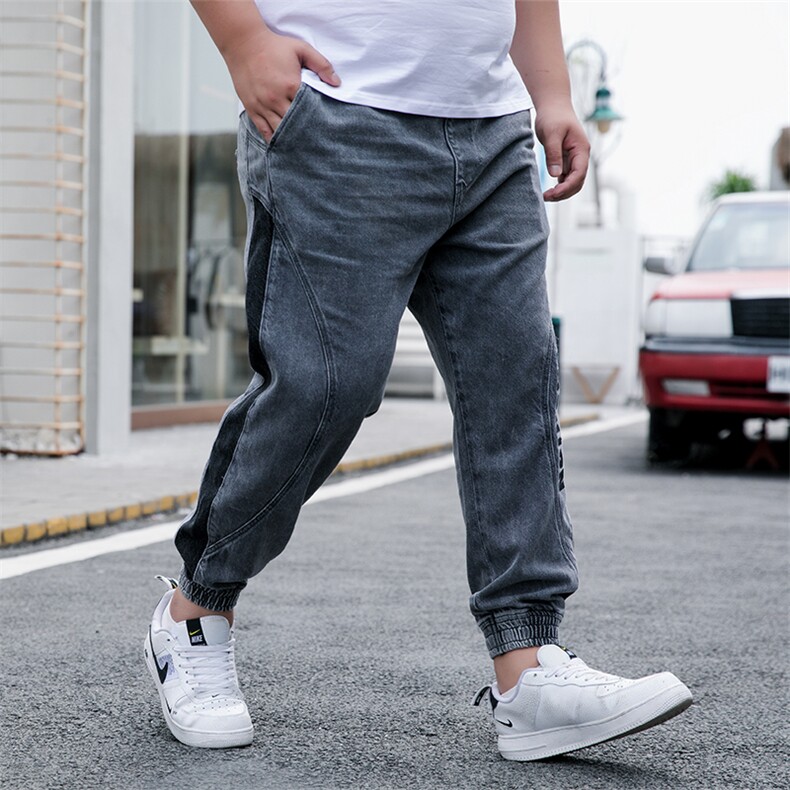 M-9XL男春秋大码弹力刺绣束脚牛仔裤5032-1_209,男装牛仔裤,星座1516-1
