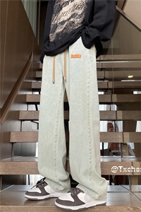 抖音品质休闲牛仔裤男贴标牛仔裤vibe高街裤子B315-K5550-P45控58图片