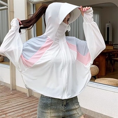 黑胶防晒衣女2025夏季UPF50+冰丝防紫外线透气骑车防晒服罩衫外套，男装风衣，星座1210-1