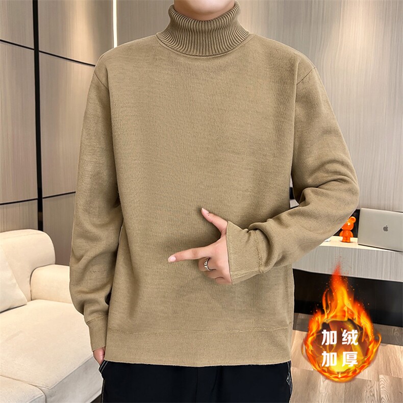 2023-403-1-M669-P26跑量新款一体绒高领毛衣男士针织衫加绒时尚,男装针织衫/毛衣,星座1018