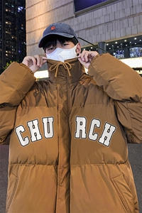 港风夜景字母印花时尚面包服白鸭绒羽绒服A247-YR213 P195控258图片