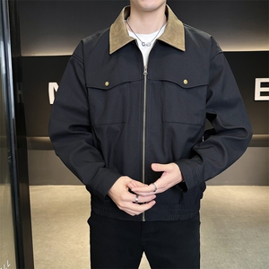 翻领夹克男春季简约宽松潮流百搭上衣服JK266-P73图片